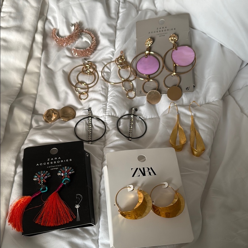 Zara bundle of earrings. 
Some are new. The others I have worn one time.